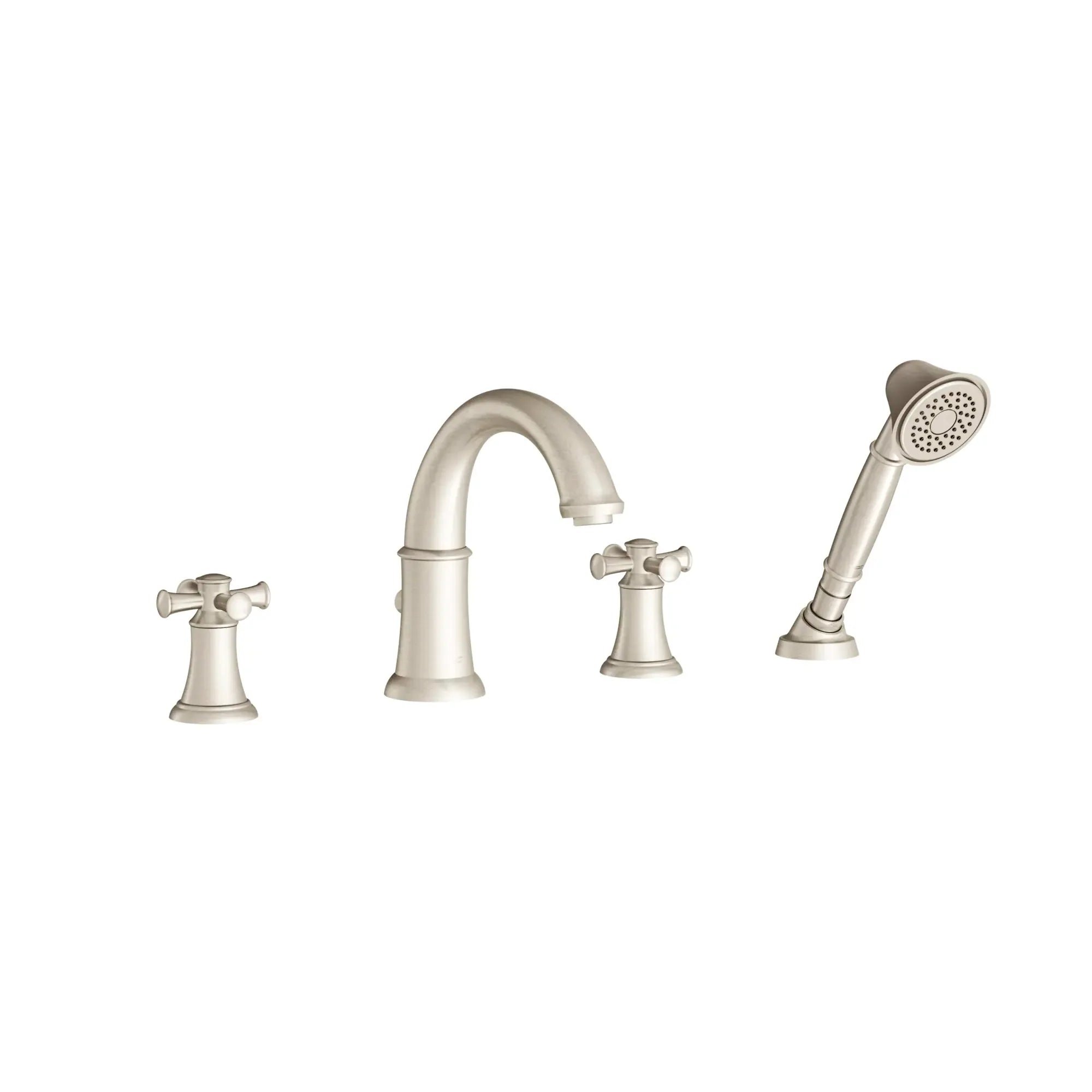 Portsmouth Bathtub Faucet with Personal Shower for Flash Rough-in Valve with Cross Handles — thumbnail 2